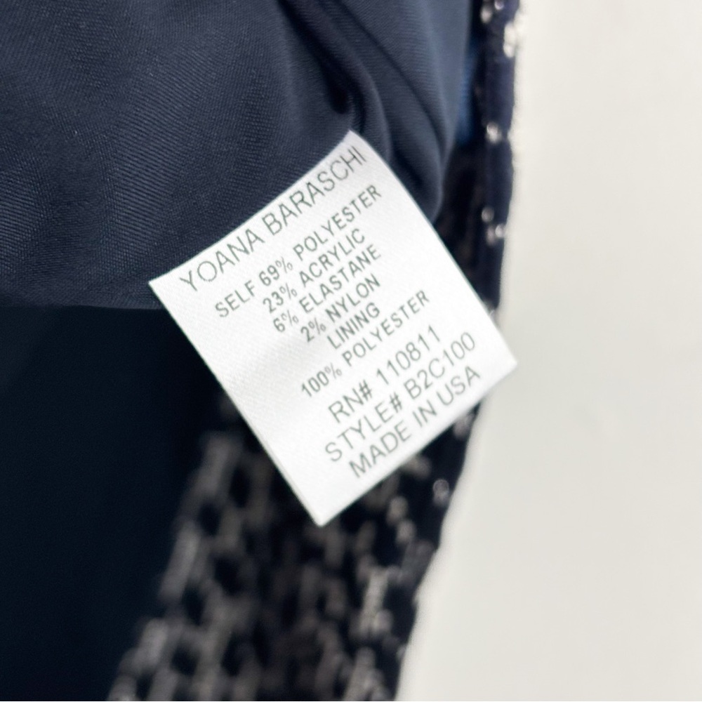 Yoana Baraschi Anthropologie Blue Print Long Line Jacket Sz 12 - Picture 9 of 10